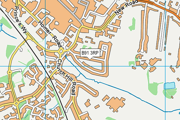 B91 3RP map - OS VectorMap District (Ordnance Survey)