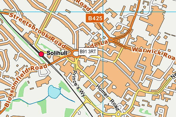 B91 3RT map - OS VectorMap District (Ordnance Survey)