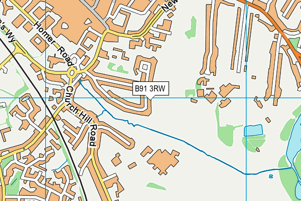 B91 3RW map - OS VectorMap District (Ordnance Survey)