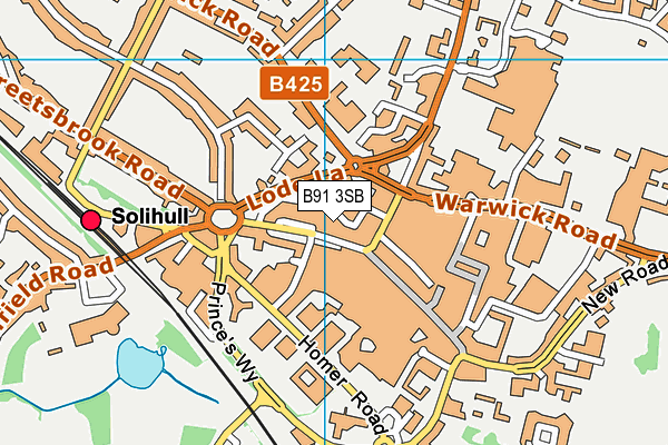 B91 3SB map - OS VectorMap District (Ordnance Survey)