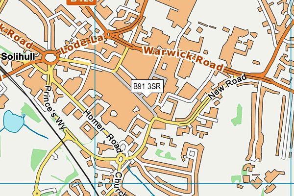 B91 3SR map - OS VectorMap District (Ordnance Survey)