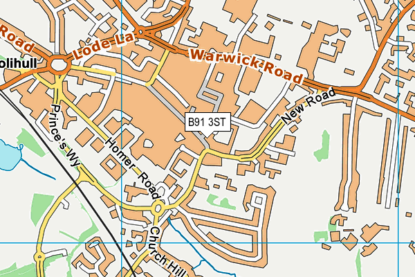 B91 3ST map - OS VectorMap District (Ordnance Survey)