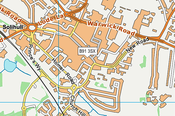 B91 3SX map - OS VectorMap District (Ordnance Survey)