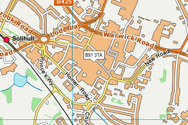 Xcelerate Gym Solihull map (B91 3TA) - OS VectorMap District (Ordnance Survey)