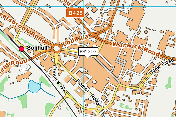 B91 3TG map - OS VectorMap District (Ordnance Survey)