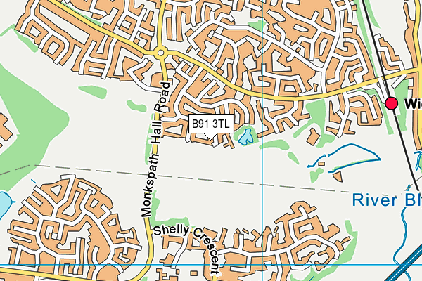 B91 3TL map - OS VectorMap District (Ordnance Survey)