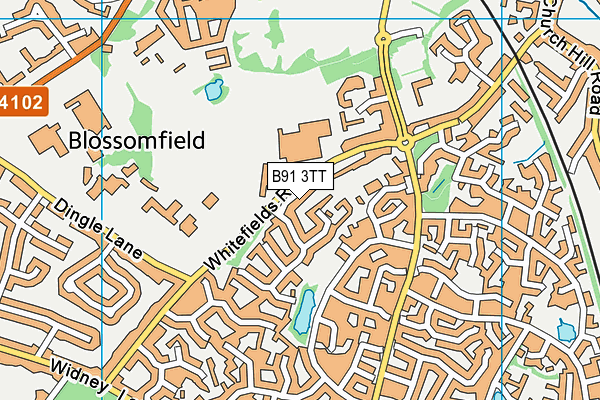 B91 3TT map - OS VectorMap District (Ordnance Survey)