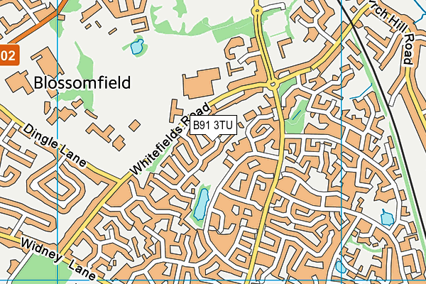 B91 3TU map - OS VectorMap District (Ordnance Survey)