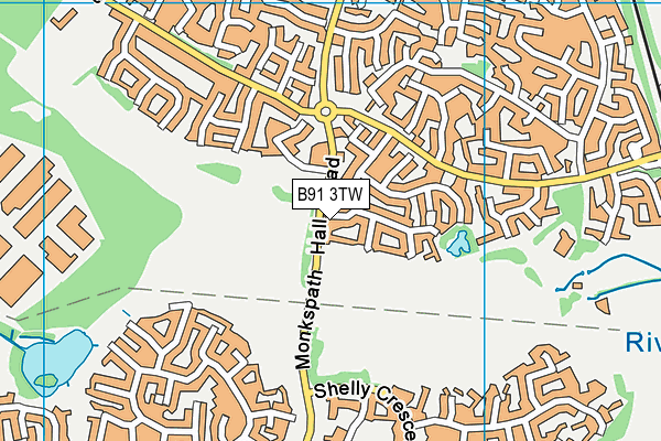 B91 3TW map - OS VectorMap District (Ordnance Survey)