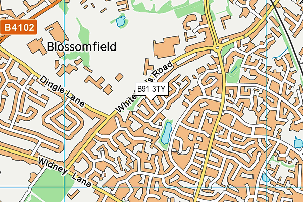 B91 3TY map - OS VectorMap District (Ordnance Survey)