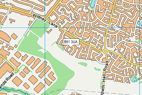 B91 3UA map - OS VectorMap District (Ordnance Survey)