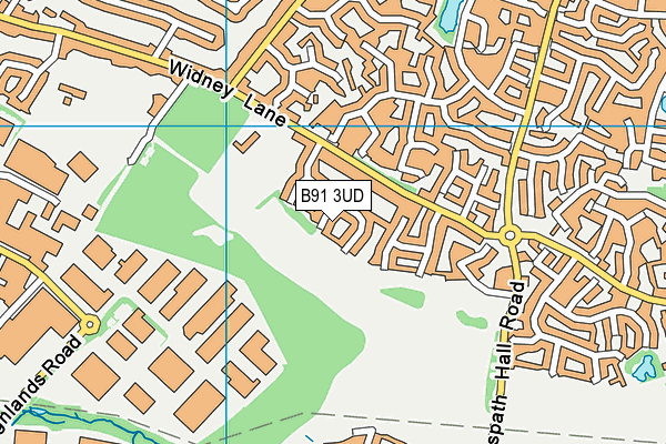 B91 3UD map - OS VectorMap District (Ordnance Survey)