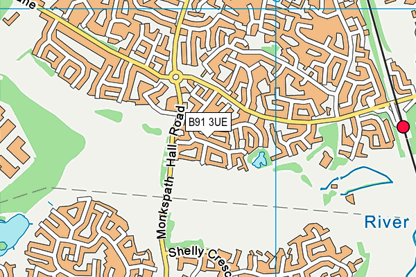 B91 3UE map - OS VectorMap District (Ordnance Survey)