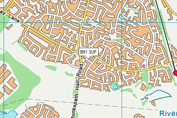 B91 3UF map - OS VectorMap District (Ordnance Survey)