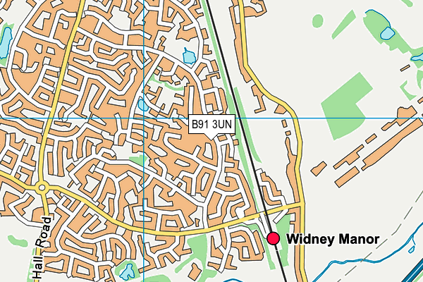 B91 3UN map - OS VectorMap District (Ordnance Survey)