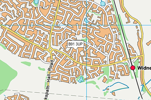 B91 3UP map - OS VectorMap District (Ordnance Survey)