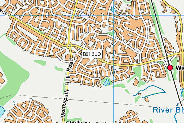 B91 3UQ map - OS VectorMap District (Ordnance Survey)