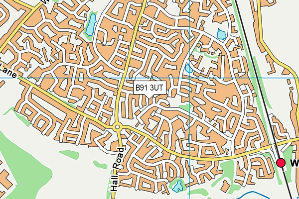 B91 3UT map - OS VectorMap District (Ordnance Survey)