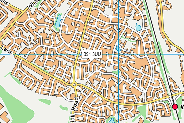 B91 3UU map - OS VectorMap District (Ordnance Survey)