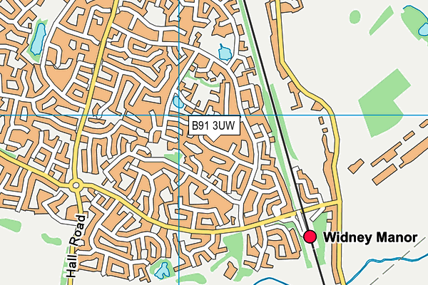 B91 3UW map - OS VectorMap District (Ordnance Survey)