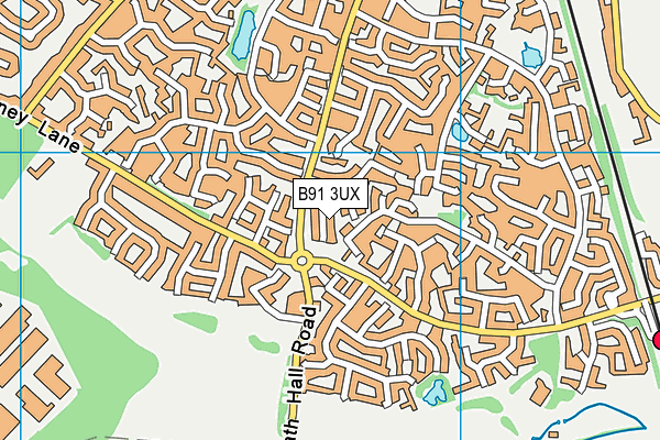 B91 3UX map - OS VectorMap District (Ordnance Survey)