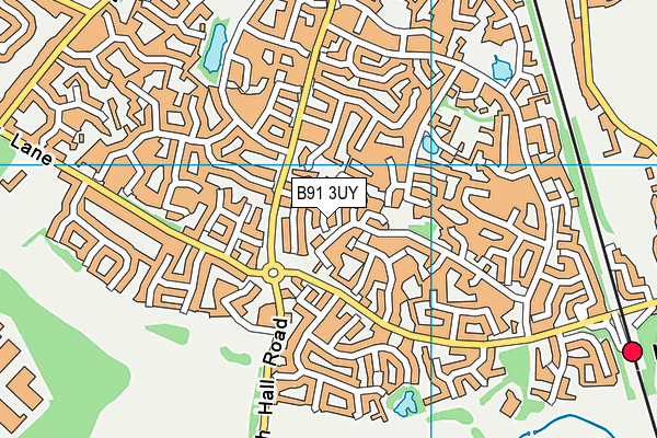 B91 3UY map - OS VectorMap District (Ordnance Survey)