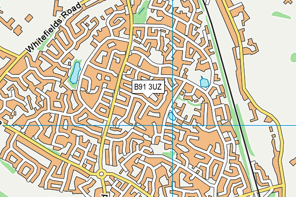 B91 3UZ map - OS VectorMap District (Ordnance Survey)