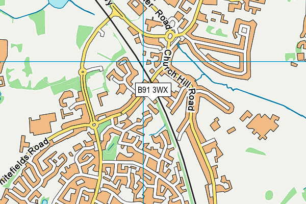 B91 3WX map - OS VectorMap District (Ordnance Survey)