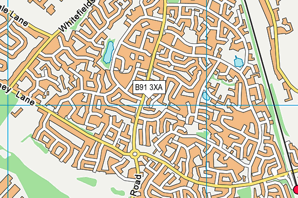 B91 3XA map - OS VectorMap District (Ordnance Survey)