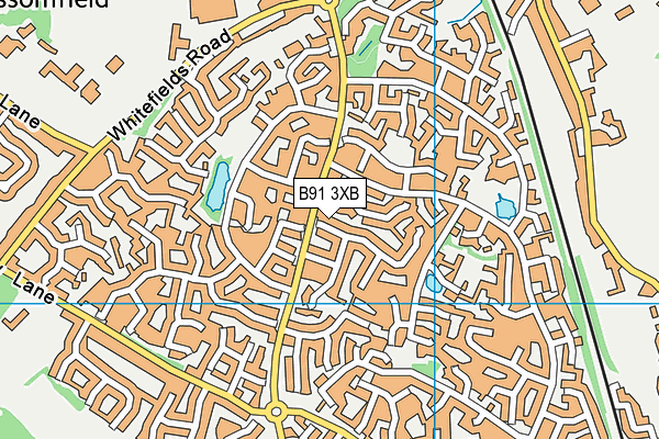 B91 3XB map - OS VectorMap District (Ordnance Survey)