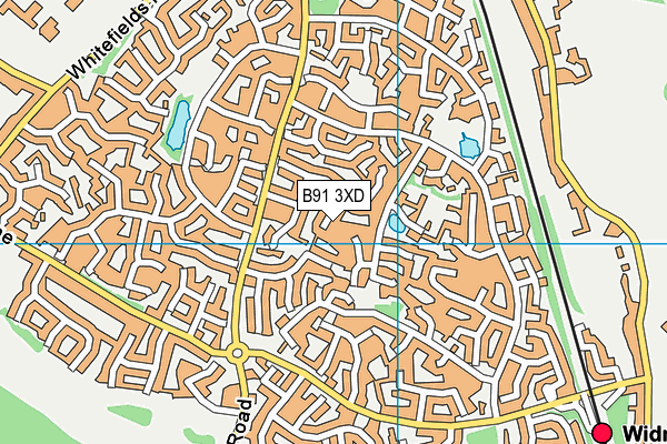 B91 3XD map - OS VectorMap District (Ordnance Survey)