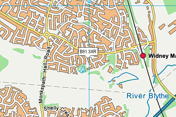 B91 3XR map - OS VectorMap District (Ordnance Survey)