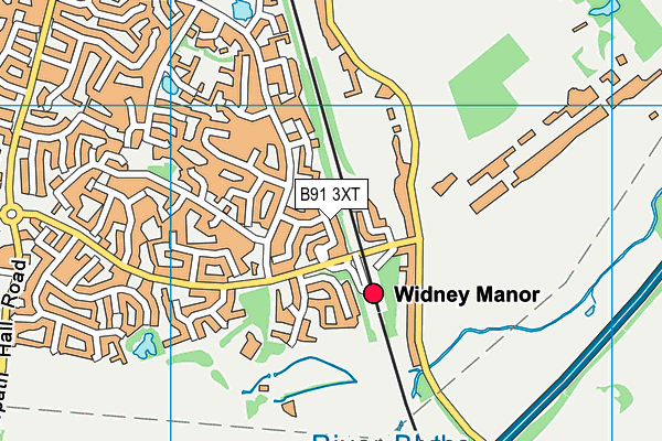 B91 3XT map - OS VectorMap District (Ordnance Survey)