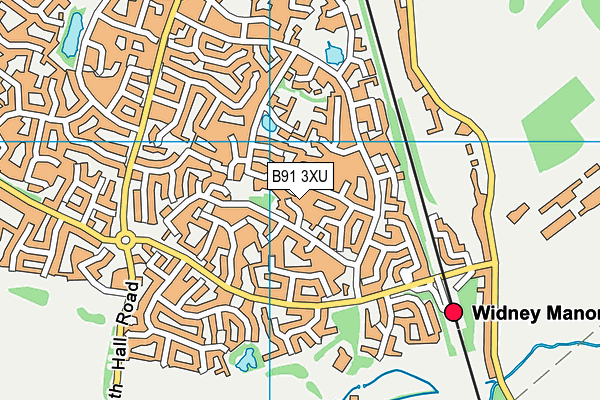 B91 3XU map - OS VectorMap District (Ordnance Survey)