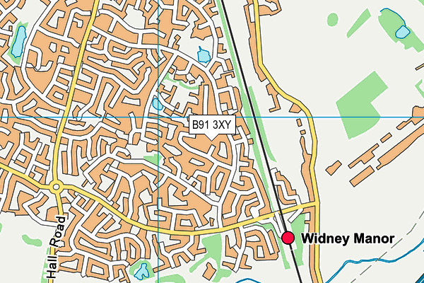 B91 3XY map - OS VectorMap District (Ordnance Survey)