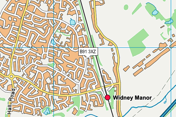 B91 3XZ map - OS VectorMap District (Ordnance Survey)