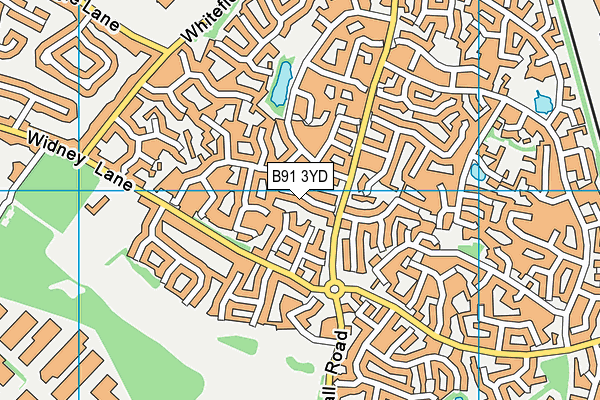 B91 3YD map - OS VectorMap District (Ordnance Survey)