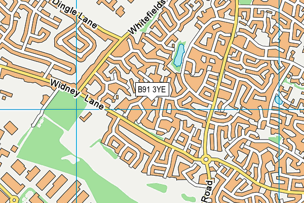 B91 3YE map - OS VectorMap District (Ordnance Survey)