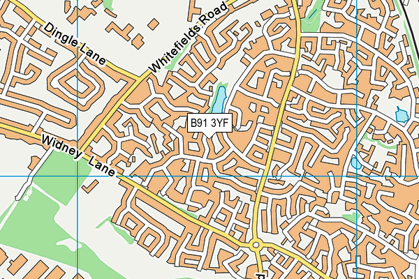 B91 3YF map - OS VectorMap District (Ordnance Survey)