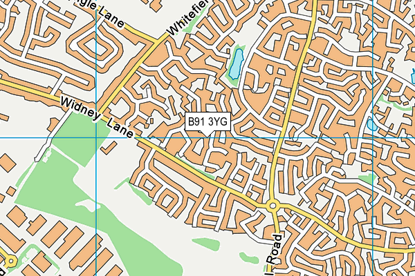 B91 3YG map - OS VectorMap District (Ordnance Survey)