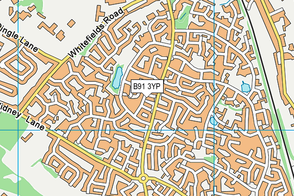 B91 3YP map - OS VectorMap District (Ordnance Survey)