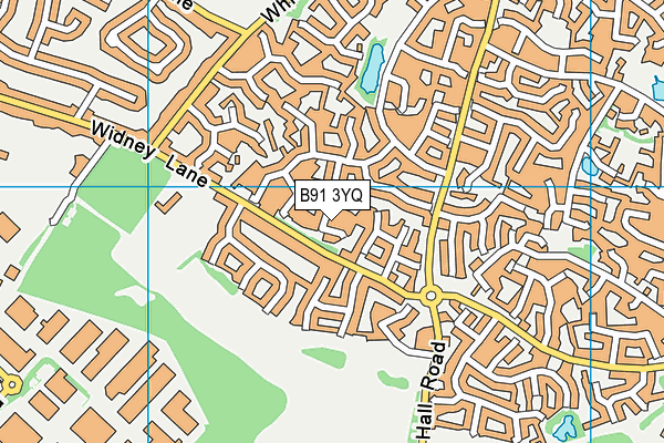 B91 3YQ map - OS VectorMap District (Ordnance Survey)