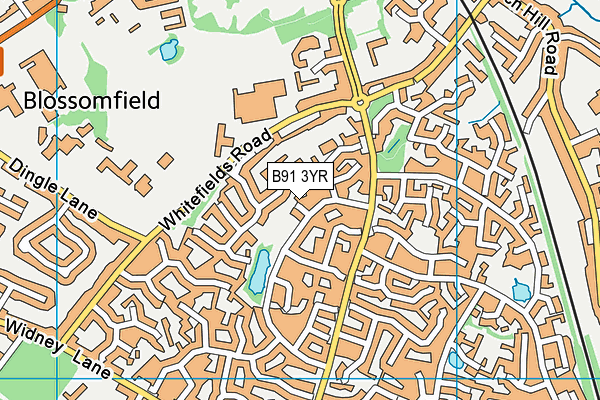 B91 3YR map - OS VectorMap District (Ordnance Survey)