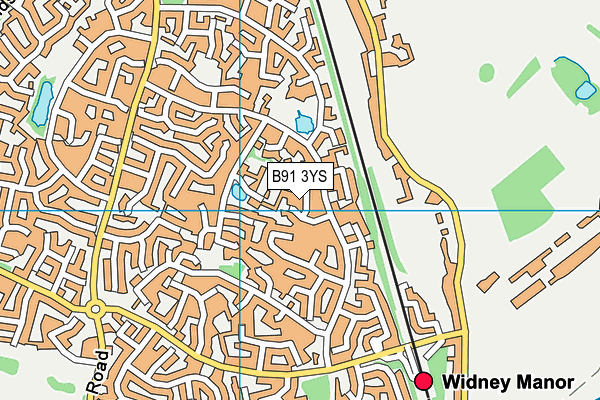 B91 3YS map - OS VectorMap District (Ordnance Survey)