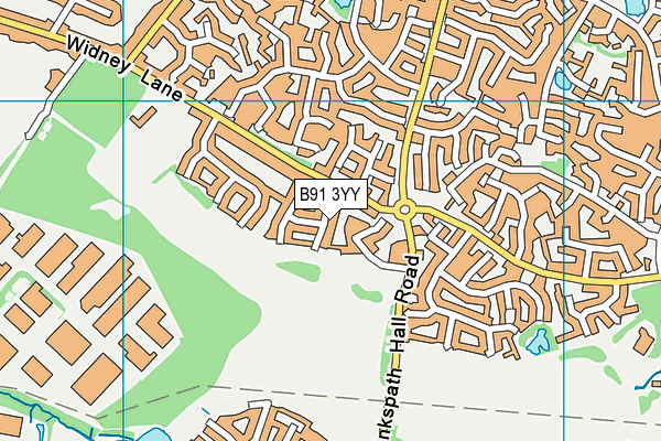 B91 3YY map - OS VectorMap District (Ordnance Survey)