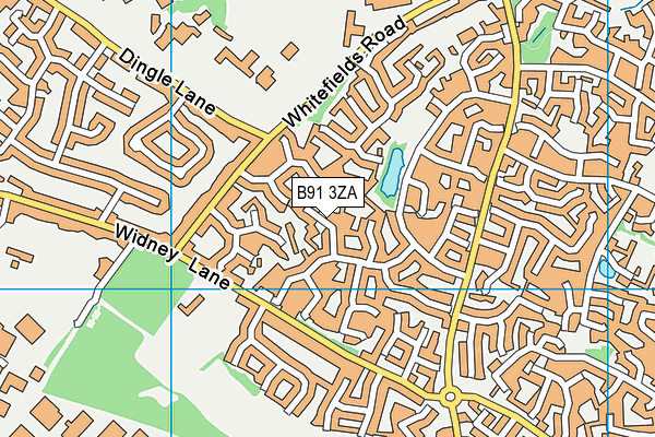 B91 3ZA map - OS VectorMap District (Ordnance Survey)