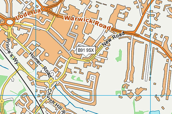 B91 9SX map - OS VectorMap District (Ordnance Survey)