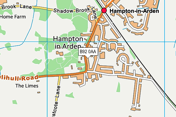 B92 0AA map - OS VectorMap District (Ordnance Survey)