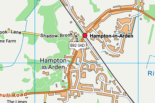 B92 0AD map - OS VectorMap District (Ordnance Survey)