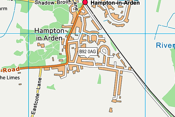 B92 0AG map - OS VectorMap District (Ordnance Survey)